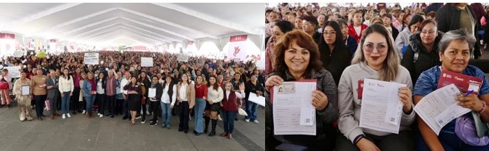 ENTREGAN EN TLALNEPANTLA TARJETAS DEL PROGRAMA "MUJERES CON BIENESTAR" Y CERTIFICADOS EDUCATIVOS