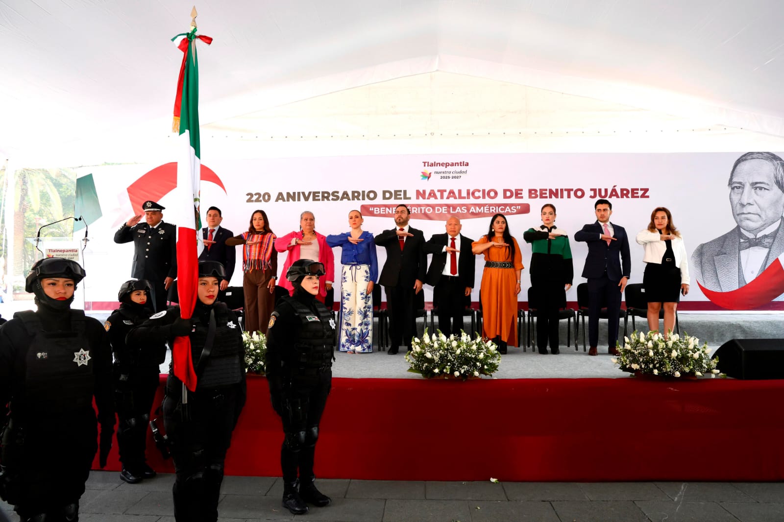 ENCABEZA RACIEL PÉREZ CRUZ CEREMONIA POR EL 220 ANIVERSARIO DEL NATALICIO DE BENITO JUÁREZ