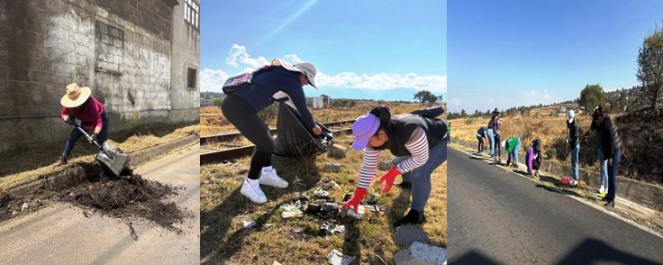 En Tenango del Aire, Personal de la administración realiza faena en vialidades durante temporada vacacional.
